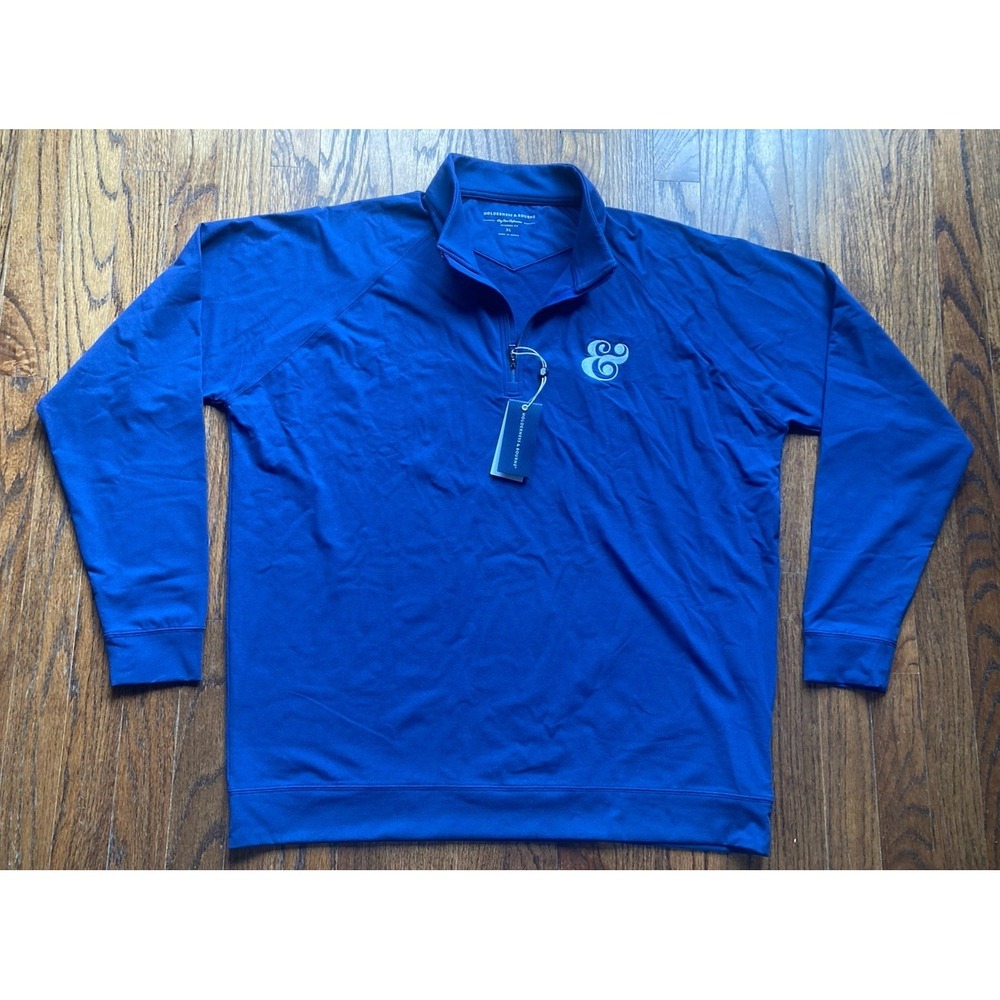 NWT Holderness & Bourne Westland Pullover Mens XL Navy Blue 1/4 Zip Golf Stretch